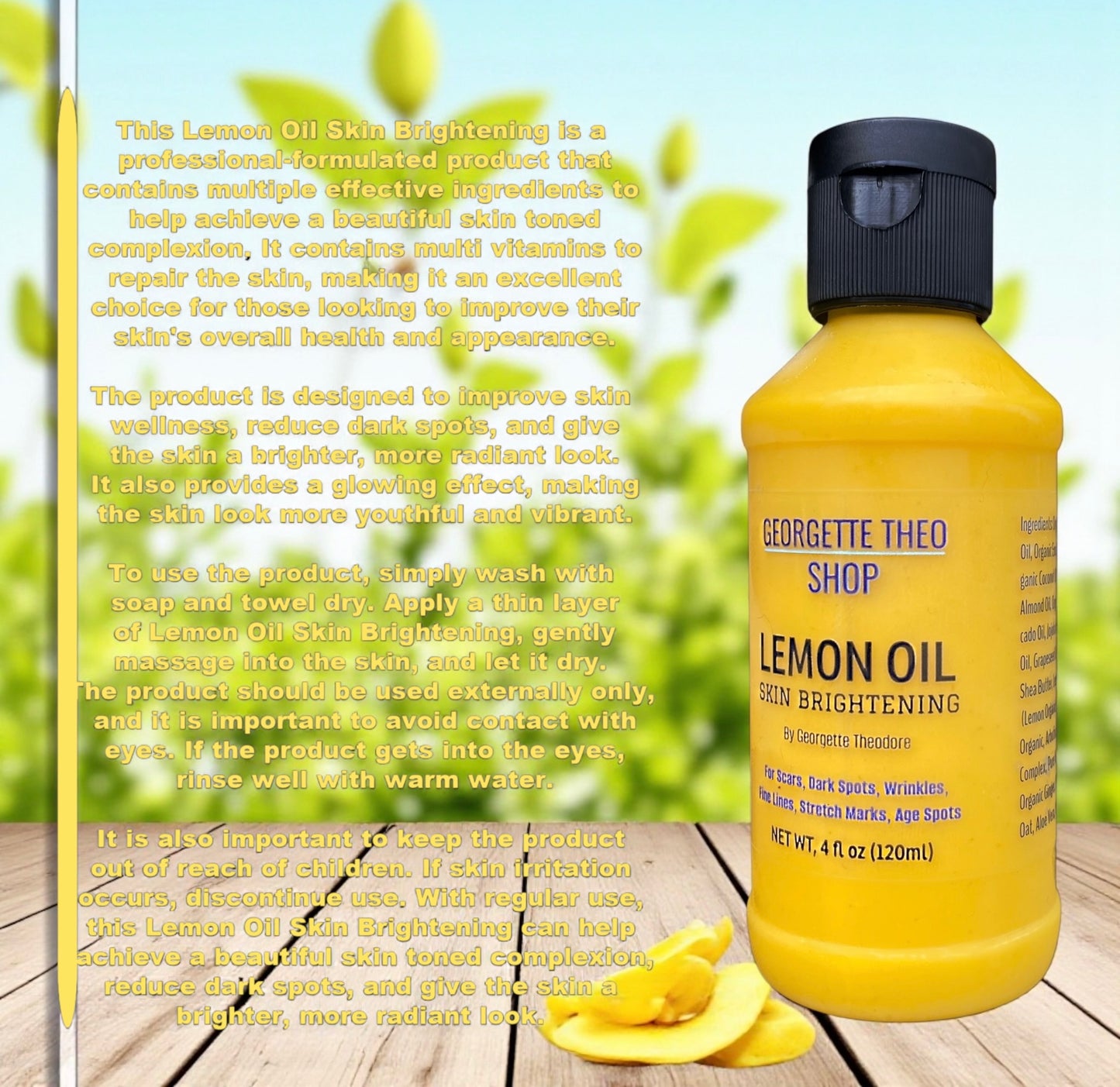 4 oz LEMON OIL Skin Brightening