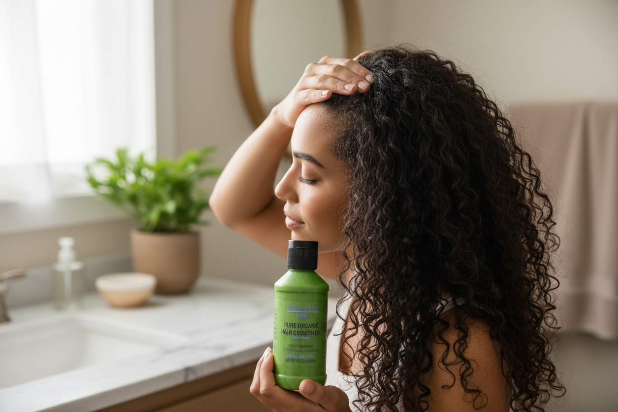 Image of PURE ORGANIC GROWTH OIL - Scalp Treatment for Dry Damaged Hair. For All Hair Types.