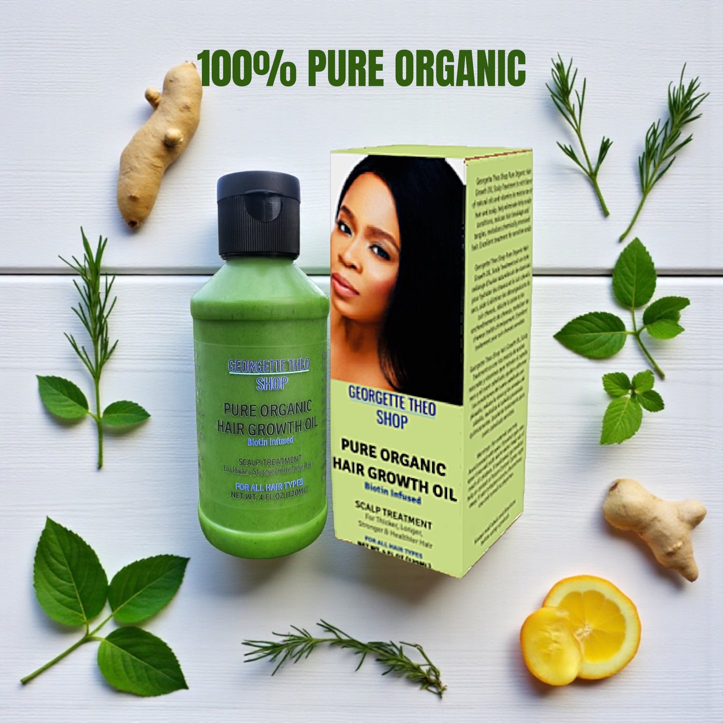 4 oz PURE ORGANIC GROWTH OIL - Scalp Treatment for Dry Damaged Hair. For All Hair Types.